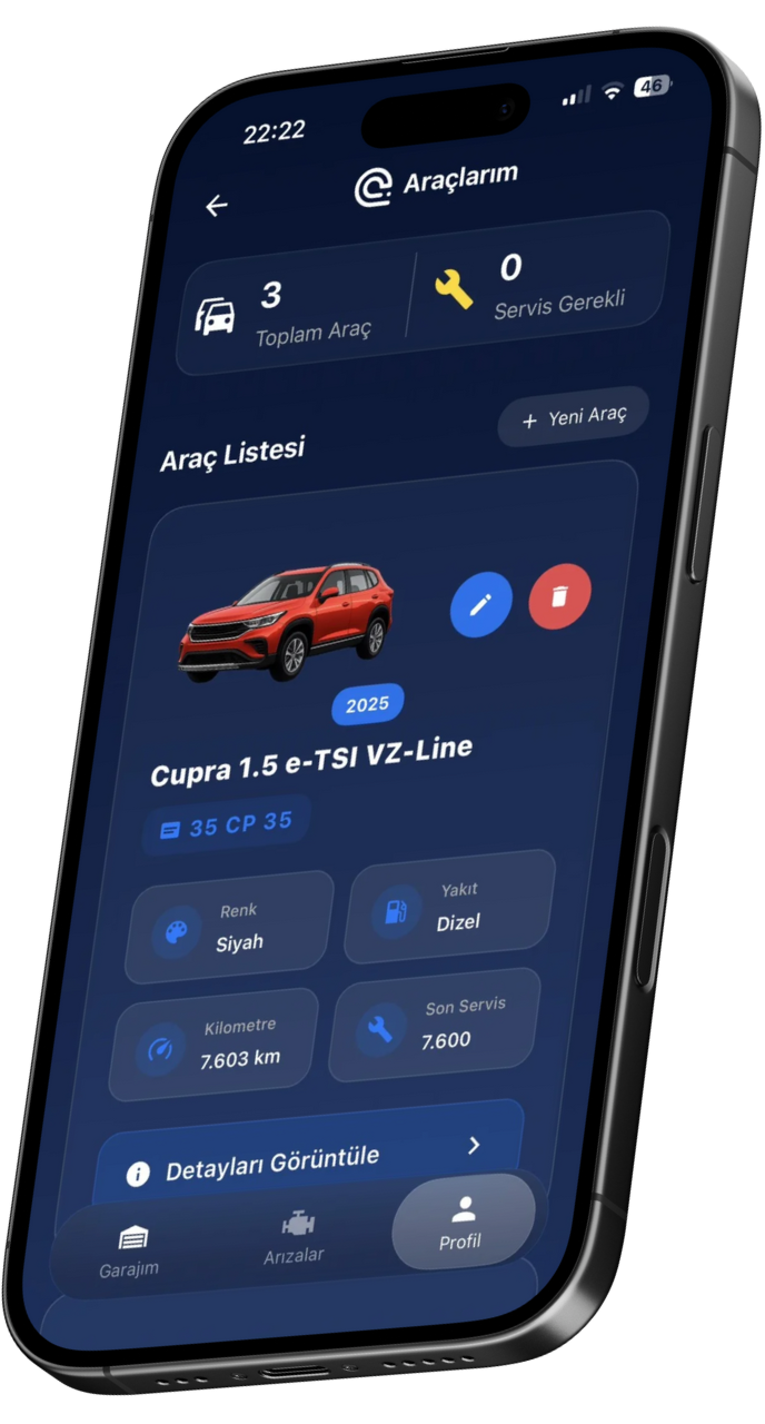 Carpad uygulamasının ana ekran görünümü